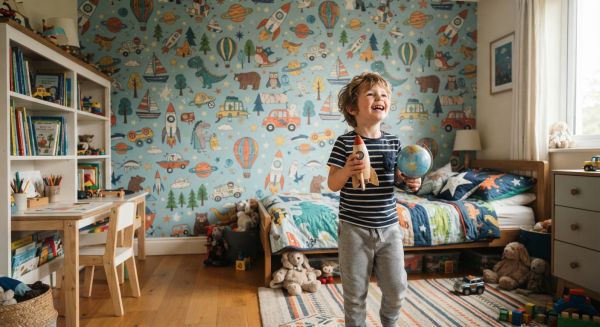 15 idées de papiers peints ludiques pour la chambre de garçon