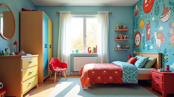 Adoptez des motifs ludiques pour le papier peint de la chambre de votre garçon